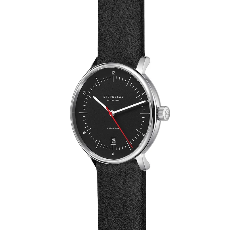 Naos Automatic 38mm - Black on Leather Strap
