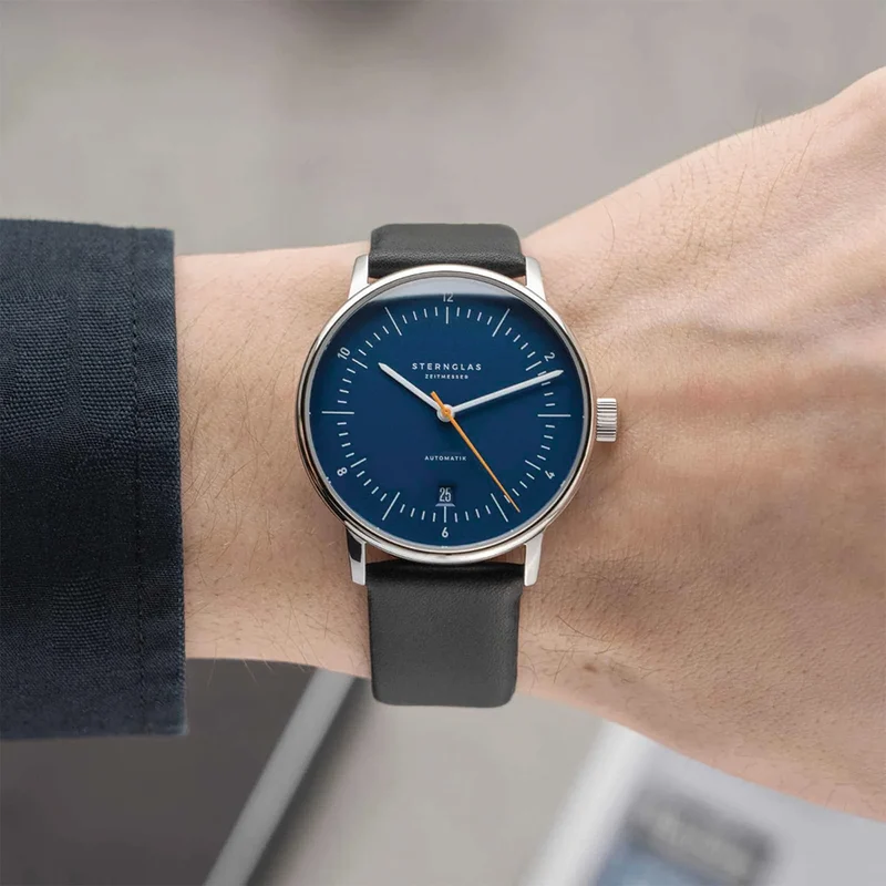 Naos Automatic 38mm - Blue on Leather Strap