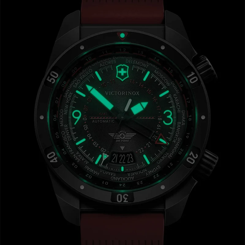 Air Pro 43mm - Black on Red Rubber Strap