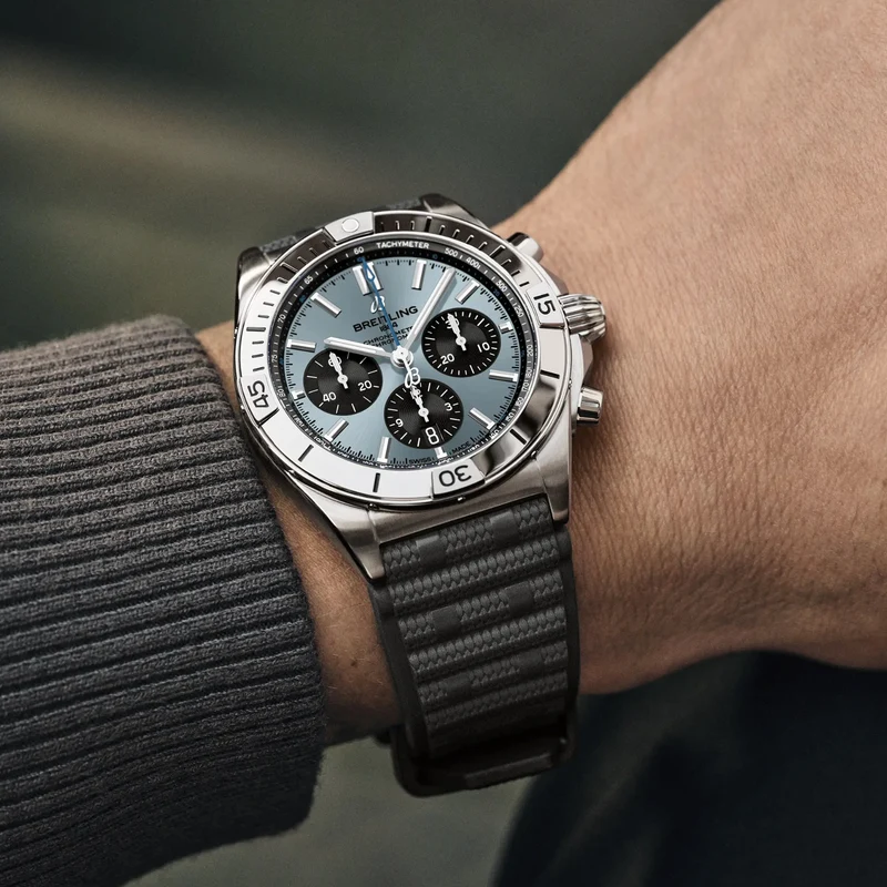 Chronomat B01 42mm - Ice Blue on Rubber Strap