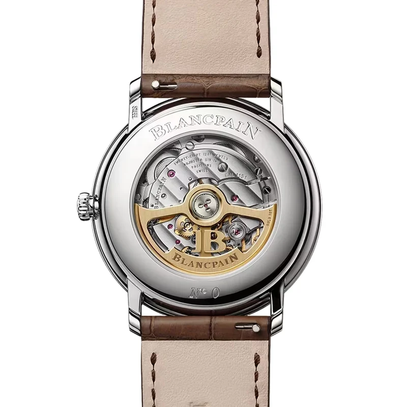 Villeret Extraplate 40mm - Brown Gold on Leather Strap