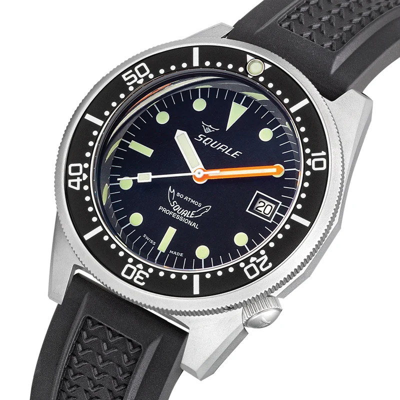 1521 Black Blasted 42mm - Black on Rubber Strap