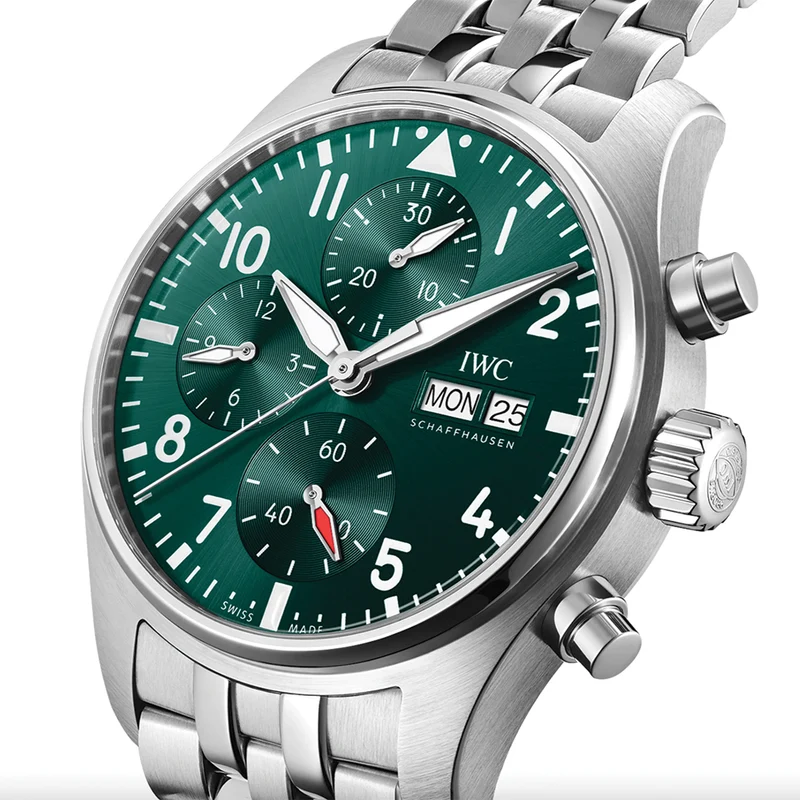 Pilot's Watch Chronograph 41mm - Green on Bracelet