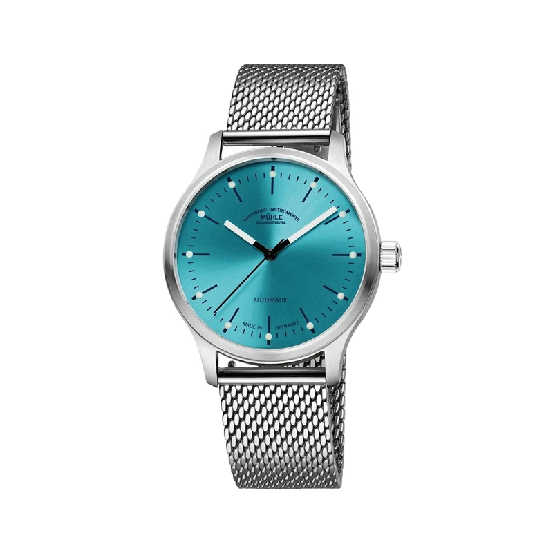 Panova 40mm - Turquoise on Stainless Steel Milanaise Bracelet