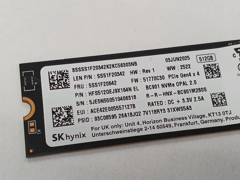 SK HYNIX M.2 NVMe SSD (2280) 512 GB HFS512GEJ9X164N EL