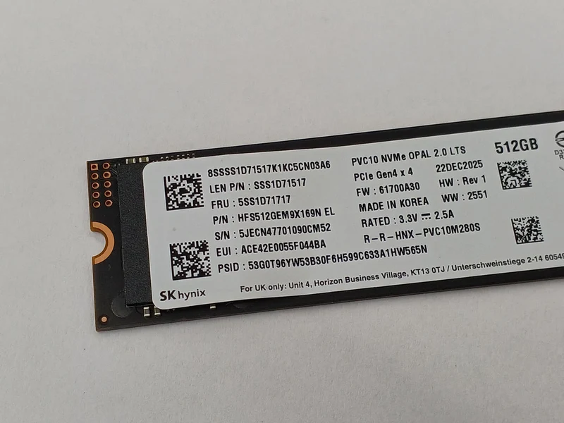 SK HYNIX M.2 NVMe SSD (2280) 512 GB HFS512GEM9X169N EL