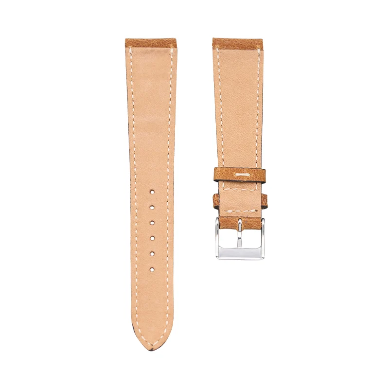 Camel Brown Distressed Nubuck Leather Strap