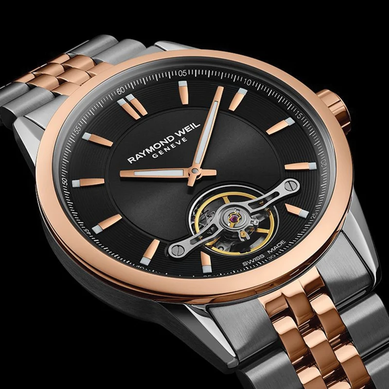 Freelancer Automatic Two-Tone Rose Gold and Steel 42.5mm - Black on Bracelet