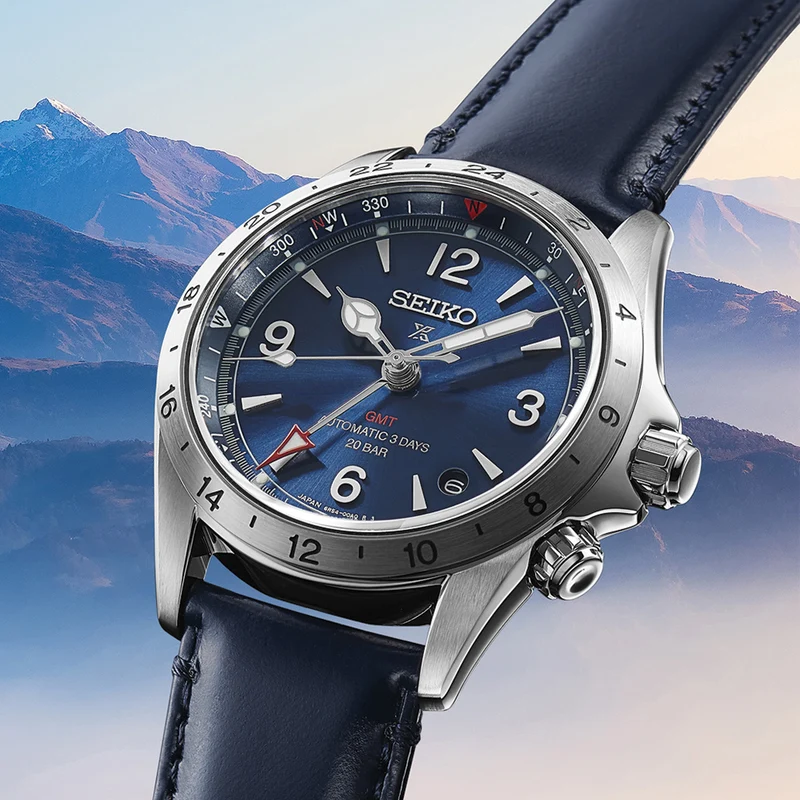 SPB377 Prospex Alpinist GMT 39.5mm - Blue on Leather Strap