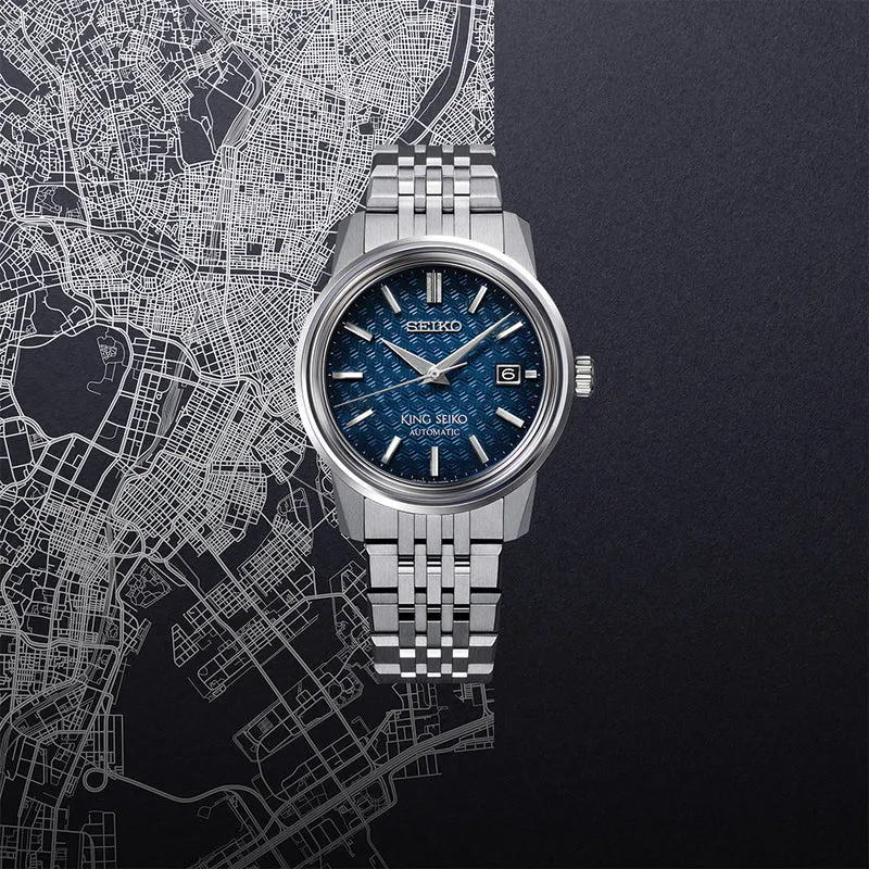 SJE105 King Seiko 38.6mm - Blue on Bracelet