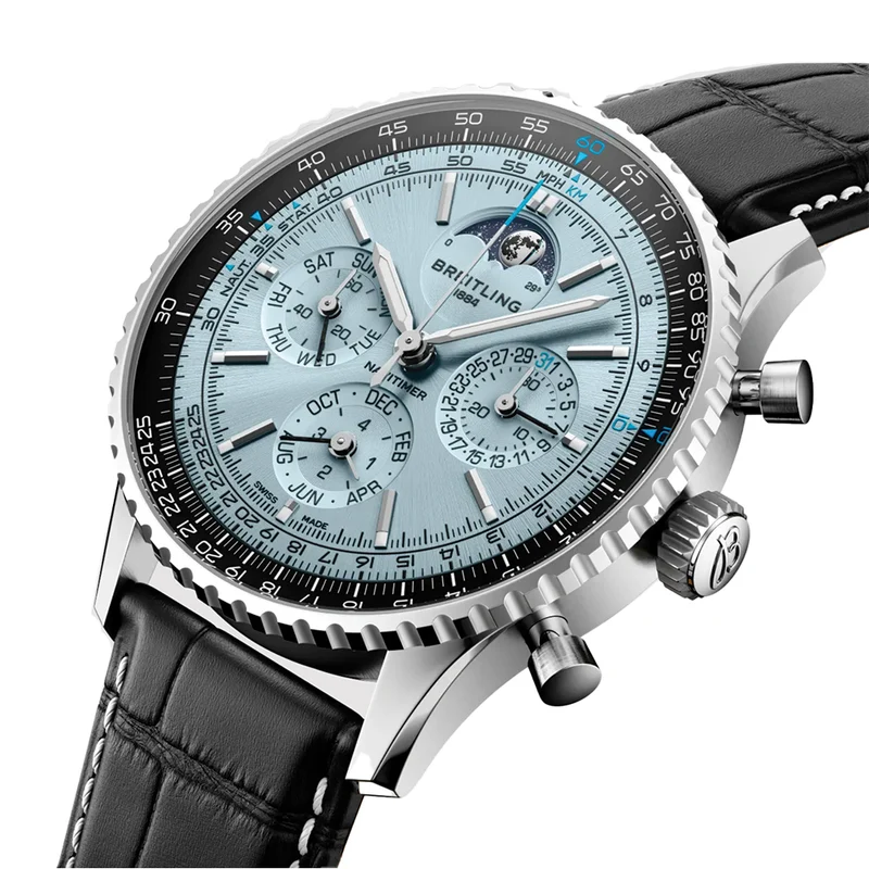 Navitimer B19 Chronograph Perpetual Calendar 43mm - Blue on Leather Strap