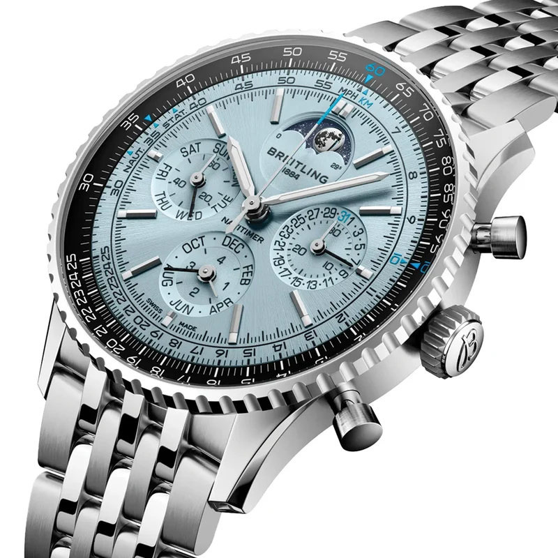Navitimer B19 Chronograph Perpetual Calendar 43mm - Blue on Bracelet