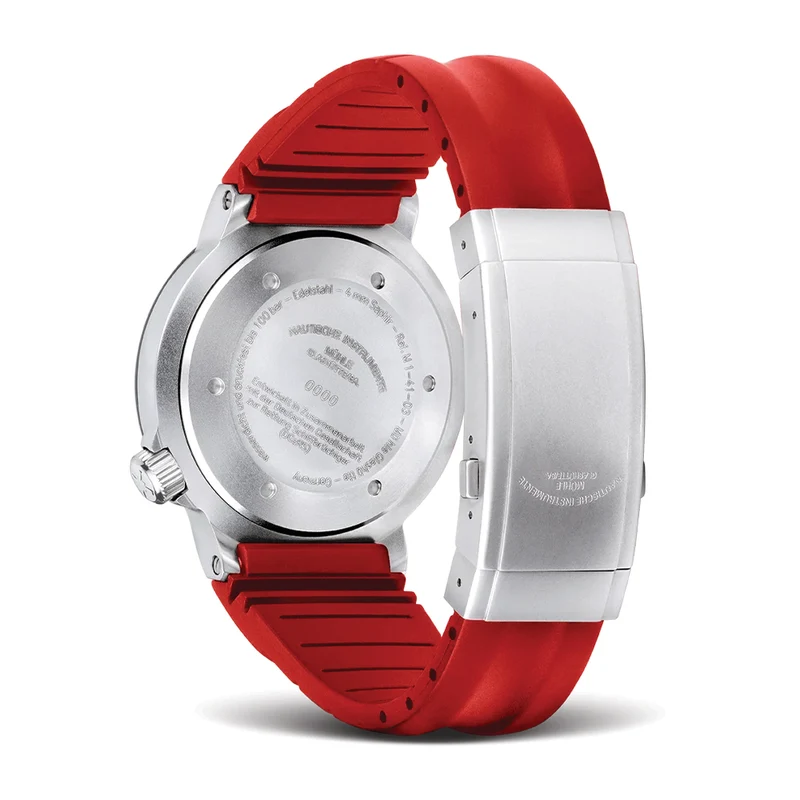S.A.R. Rescue Timer Automatic 42mm - Black on Red Rubber Strap
