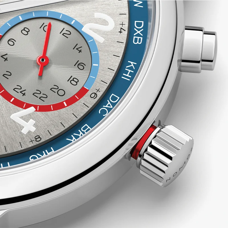 Club Sport Neomatik Worldtimer 40mm - Silver and Blue on Bracelet