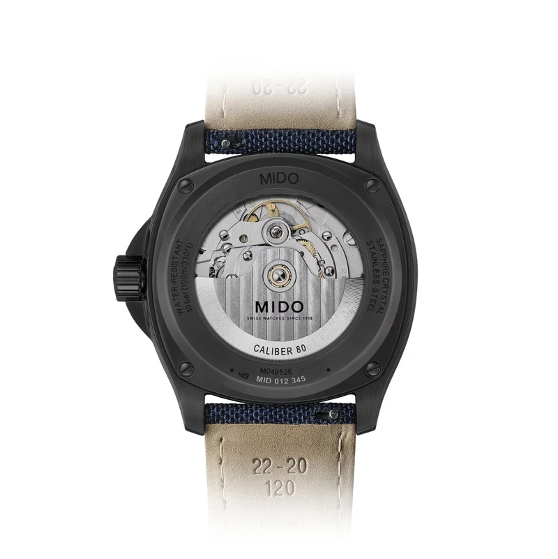 Multifort TV Big Date Black PVD Automatic 40mm - Blue on Fabric Strap
