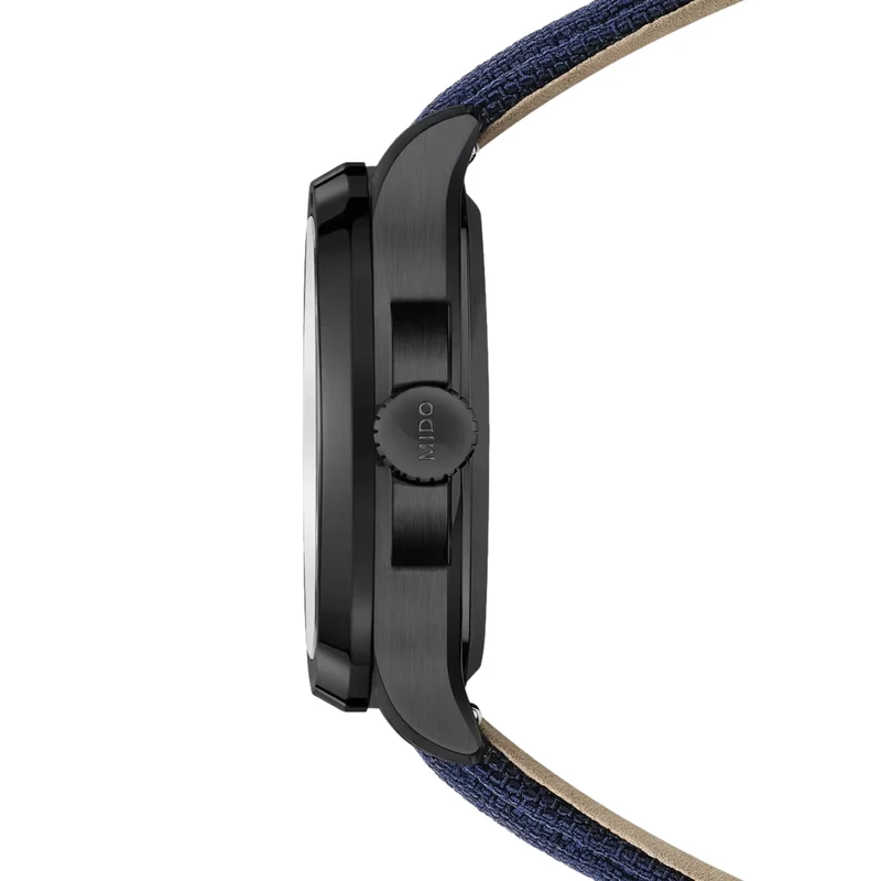 Multifort TV Big Date Black PVD Automatic 40mm - Blue on Fabric Strap