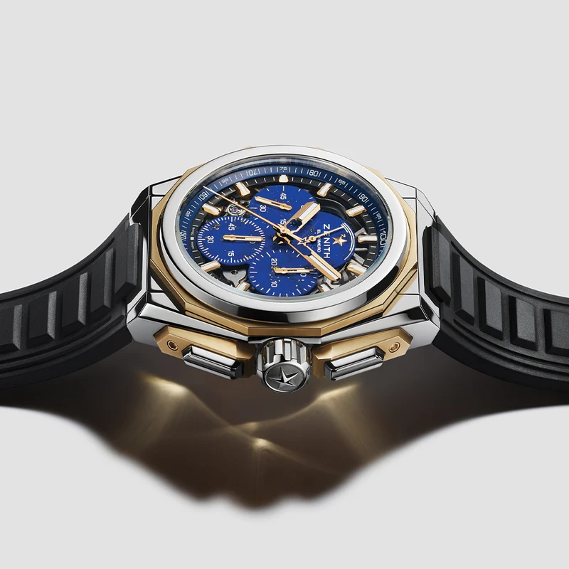DEFY Extreme Lapis Lazuli Chronograph 45mm - Blue w/ Yellow Gold Accents on Bracelet and 2 Additional Straps