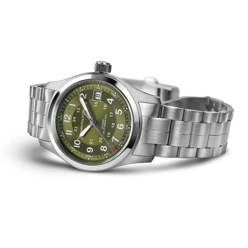 Khaki Field Auto Date 42mm - Green on Bracelet