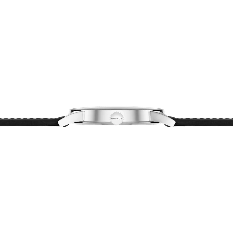 Minimatik Date 39mm - White Silver-Plated on Leather Strap