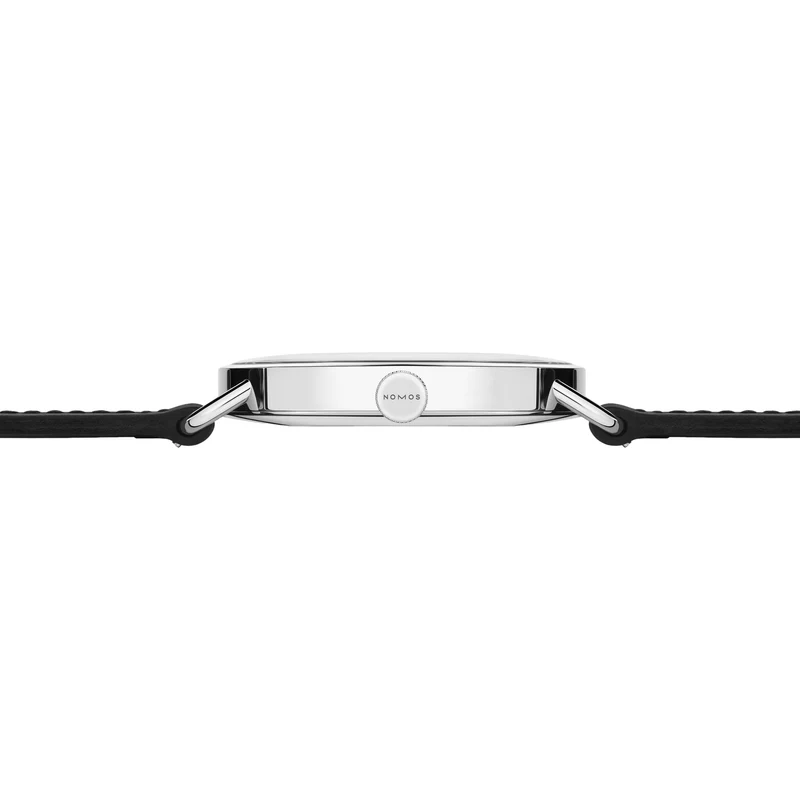 Metro Date 38mm - White Silver-Plated on Leather Strap
