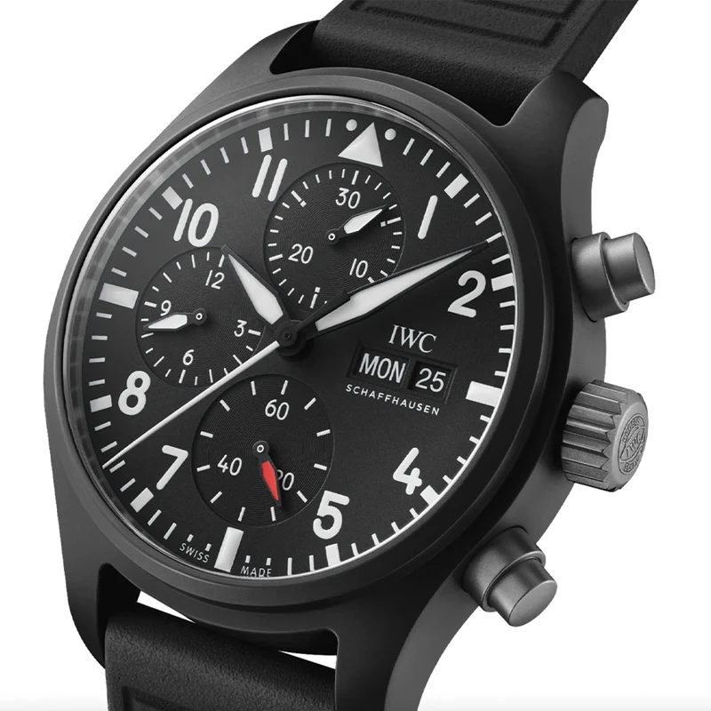 Pilot's Watch Chronograph TOP GUN Ceramic Case 41.9mm - Black on Rubber Strap