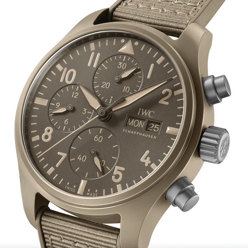 Pilot’s Watch Chronograph TOP GUN Mojave Desert Ceramic Case 41mm - Brown on Rubber Strap
