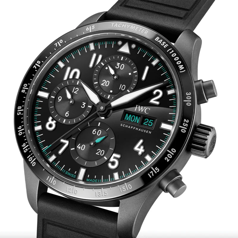 Pilot’s Watch Performance Chronograph Mercedes-AMG PETRONAS Formula One™ Team Ceratanium® Case 41mm - Black on Rubber Strap