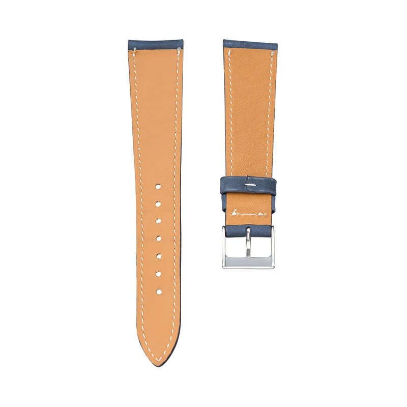 Navy Blue Nubuck Leather Strap