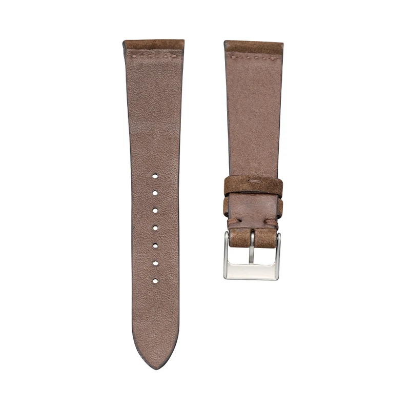 Dark Brown English Suede Leather Strap