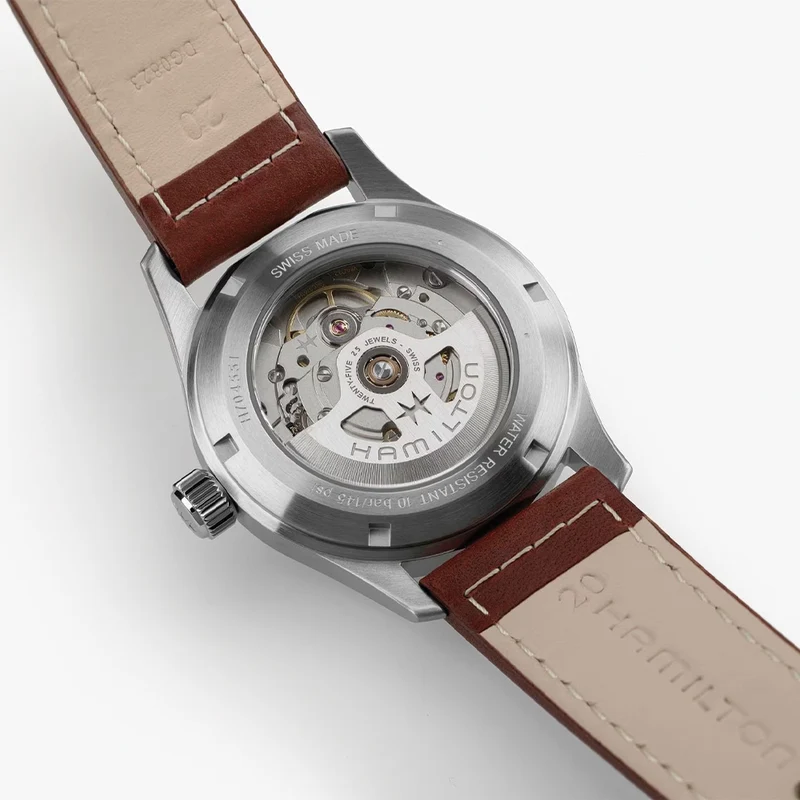 Khaki Field Auto Date 38mm - Blue on Leather Strap
