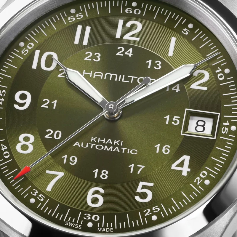 Khaki Field Auto Date 38mm - Green on Bracelet