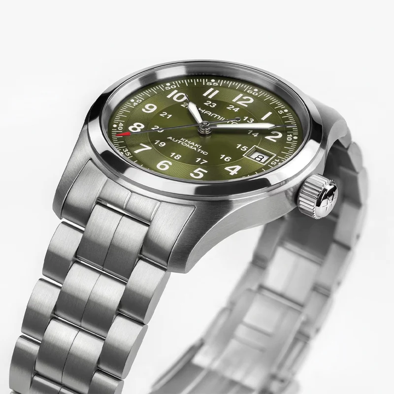 Khaki Field Auto Date 38mm - Green on Bracelet