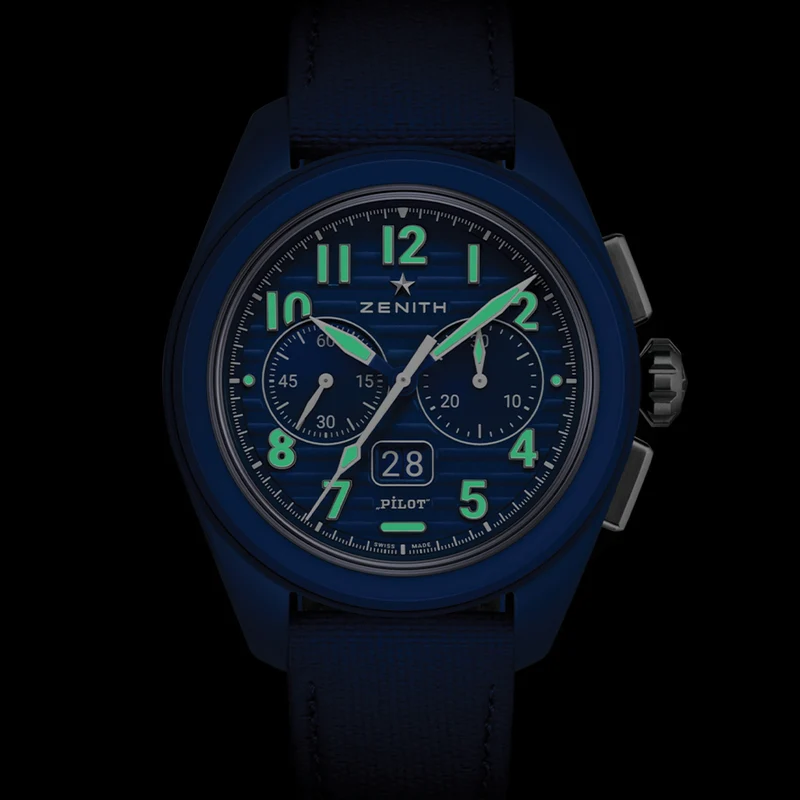 Pilot Big Date Flyback 160th Anniversary Edition Ceramic 41mm - Blue on Rubber Strap w/ Extra Leather Strap