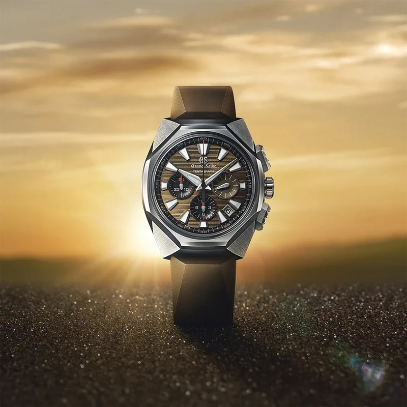 SLGC009 "Tokyo Lion" Sport Tentagraph Brilliant Hard Titanium 43mm - Brown on Rubber Strap