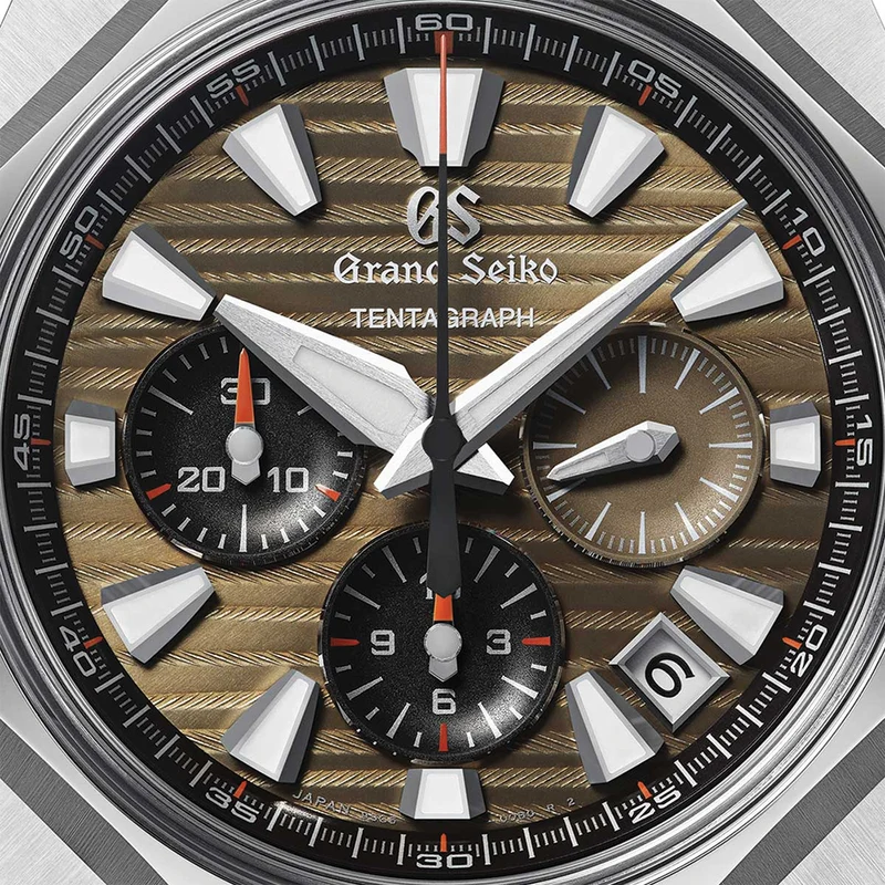 SLGC009 "Tokyo Lion" Sport Tentagraph Brilliant Hard Titanium 43mm - Brown on Rubber Strap