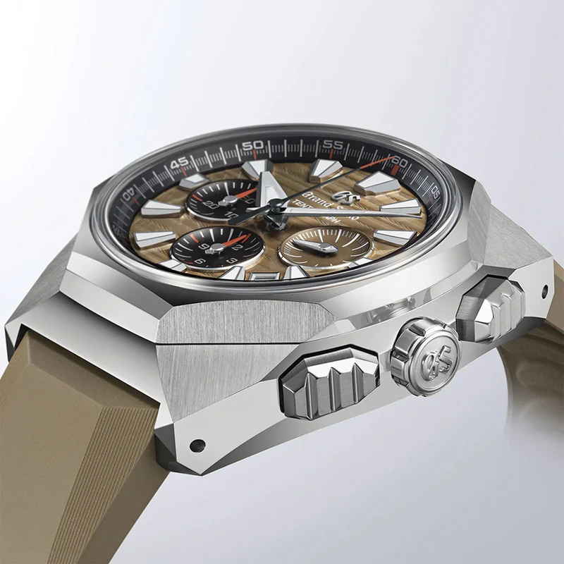 SLGC009 "Tokyo Lion" Sport Tentagraph Brilliant Hard Titanium 43mm - Brown on Rubber Strap