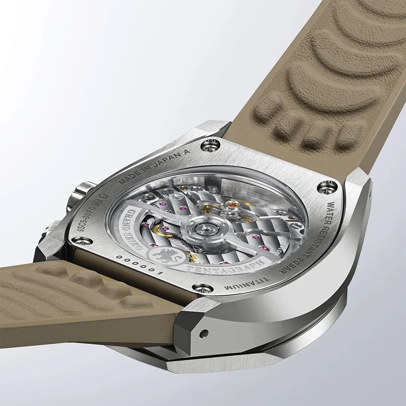 SLGC009 "Tokyo Lion" Sport Tentagraph Brilliant Hard Titanium 43mm - Brown on Rubber Strap
