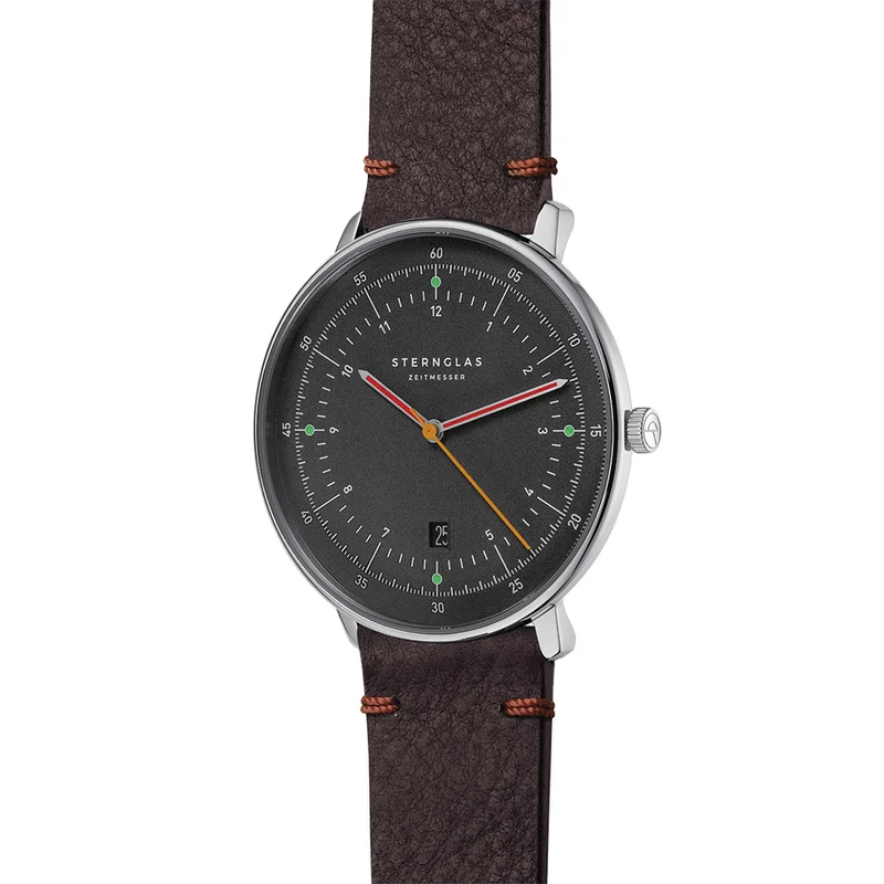 Hamburg Quartz 42mm - Grey on Leather Strap