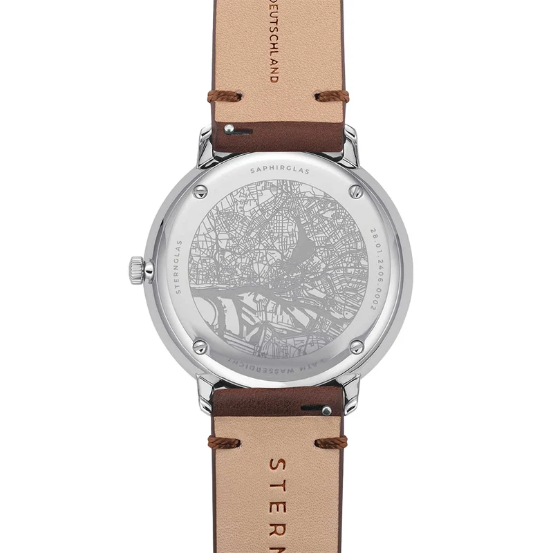 Hamburg Quartz 42mm - Grey on Leather Strap