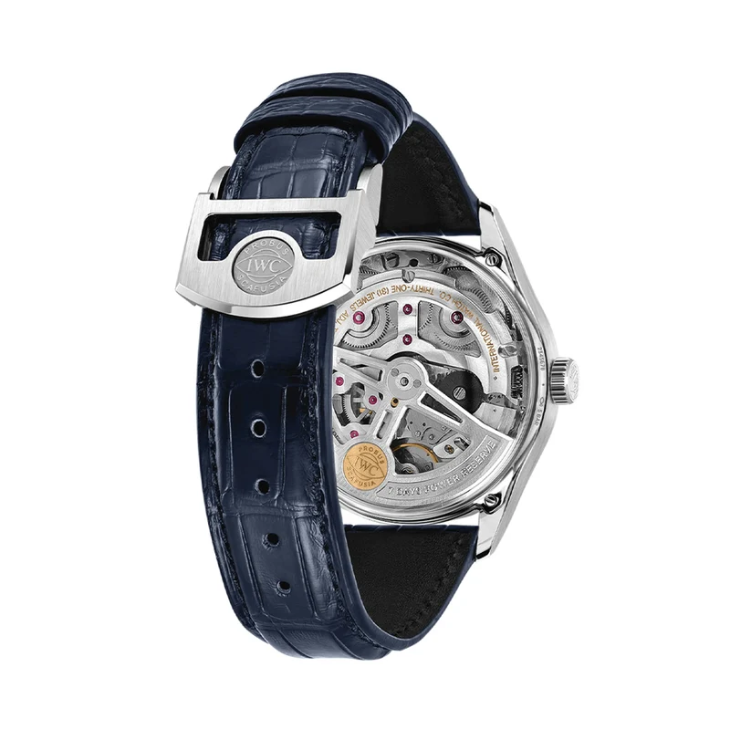 Portugieser Automatic Blue Accents 42mm - Silver-Plated on Blue Leather Strap