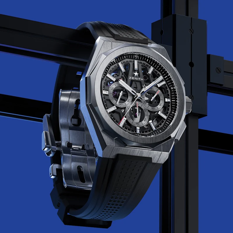 Defy Skyline Chronograph Skeleton 42mm - Black-Toned on Bracelet