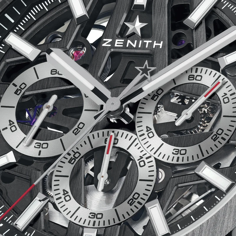 Defy Skyline Chronograph Skeleton 42mm - Black-Toned on Bracelet