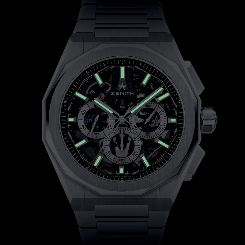 Defy Skyline Chronograph Skeleton 42mm - Black-Toned on Bracelet