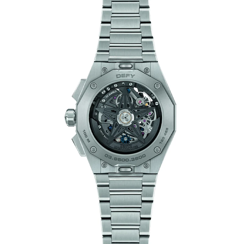 Defy Skyline Chronograph Skeleton 42mm - Black-Toned on Bracelet