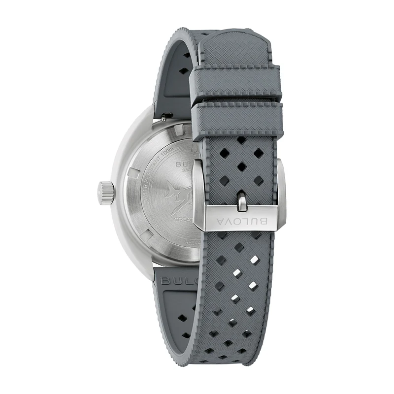 Snorkel Great White Shark 41mm - White on Rubber Strap