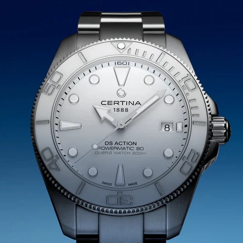 DS Action Diver "New DS Concept Extreme Shock Resistance" 40.5mm - White on Bracelet
