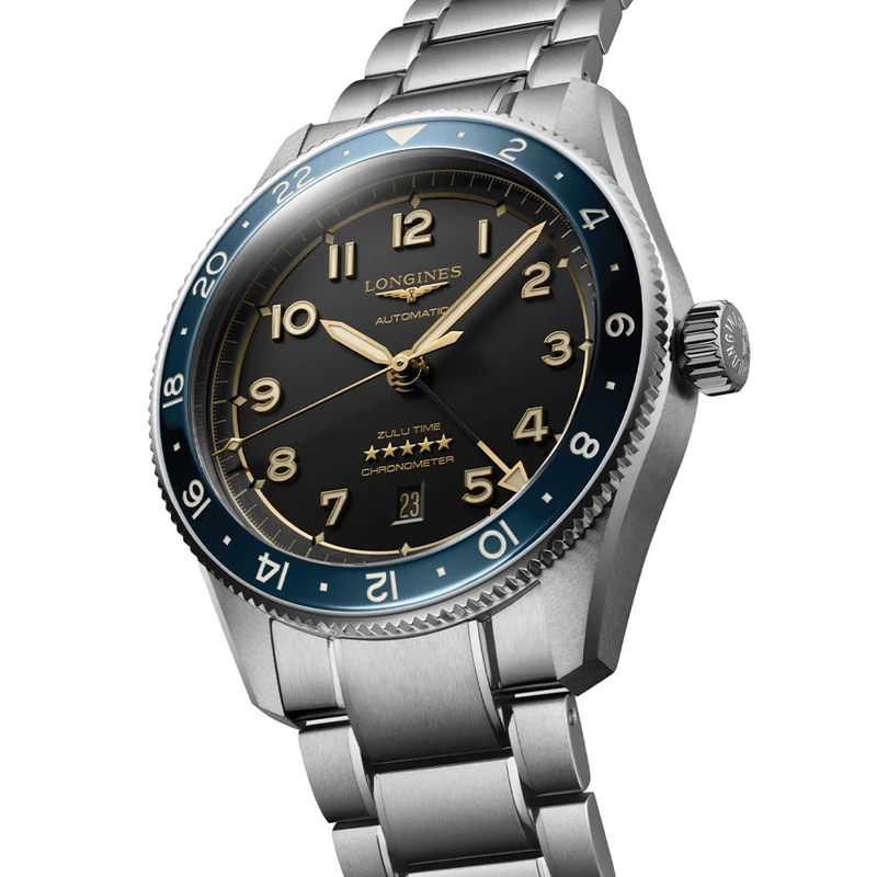 Spirit Zulu Time Blue Ceramic Bezel 42mm - Black on Bracelet