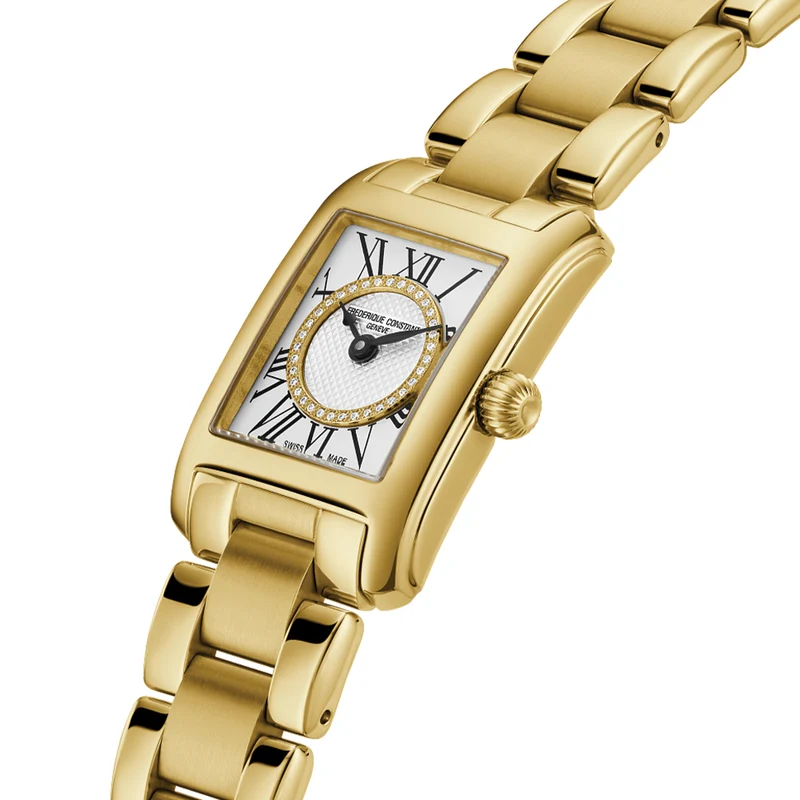 Classics Carrée Ladies Gold-Tone Steel 23mm - Silver on Bracelet