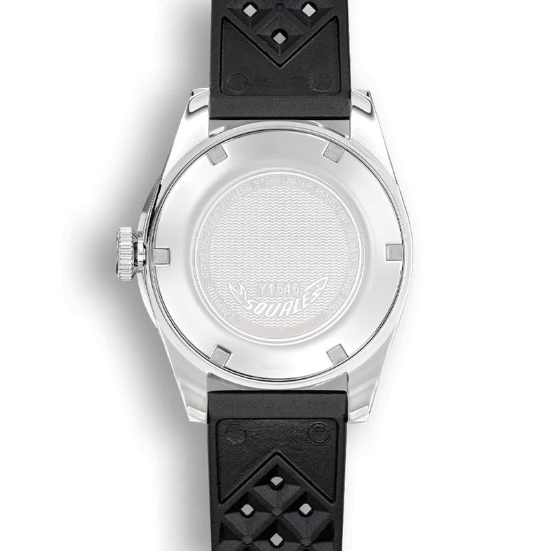 1545 Steel 40mm - Black on Rubber Strap