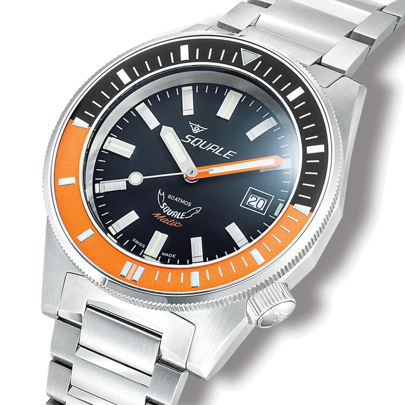 Matic 44mm - Black and Satin Orange on Bracelet